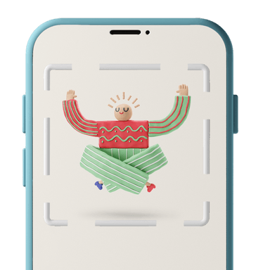 3D art of a person doing meditation inside a phone